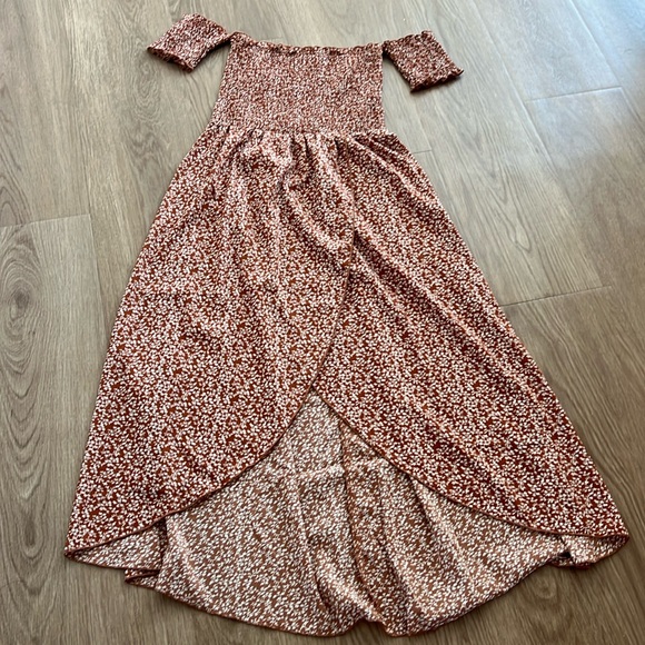 Burnt Orange Floral Dress - Picture 1 of 3